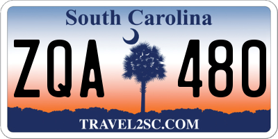 SC license plate ZQA480