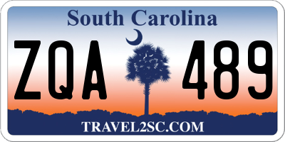 SC license plate ZQA489