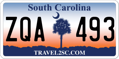 SC license plate ZQA493