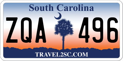 SC license plate ZQA496