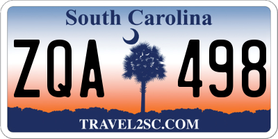 SC license plate ZQA498