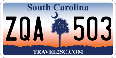 SC license plate ZQA503