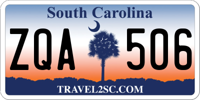 SC license plate ZQA506