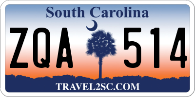 SC license plate ZQA514