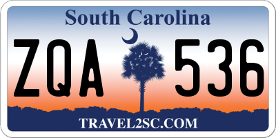 SC license plate ZQA536