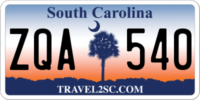 SC license plate ZQA540