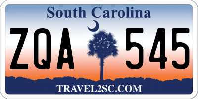 SC license plate ZQA545