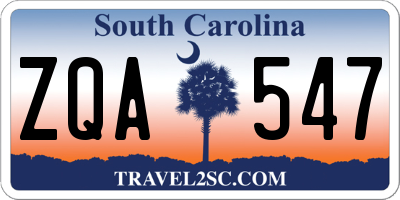 SC license plate ZQA547