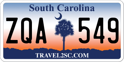 SC license plate ZQA549