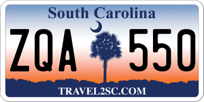 SC license plate ZQA550