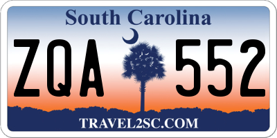 SC license plate ZQA552