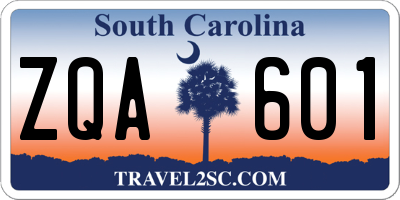 SC license plate ZQA601