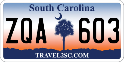 SC license plate ZQA603