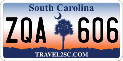 SC license plate ZQA606