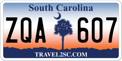 SC license plate ZQA607