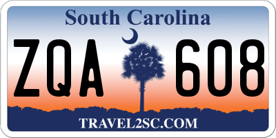 SC license plate ZQA608