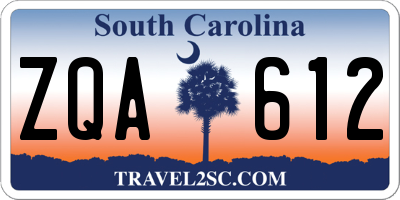 SC license plate ZQA612