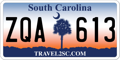 SC license plate ZQA613