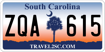 SC license plate ZQA615