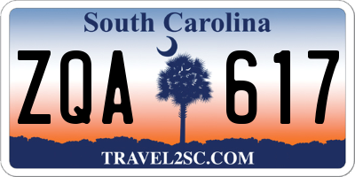 SC license plate ZQA617
