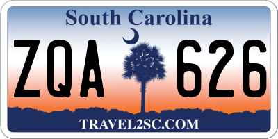 SC license plate ZQA626