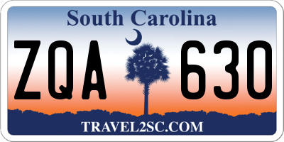 SC license plate ZQA630