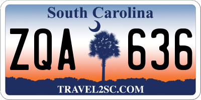 SC license plate ZQA636