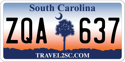 SC license plate ZQA637
