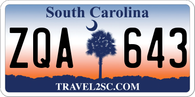 SC license plate ZQA643