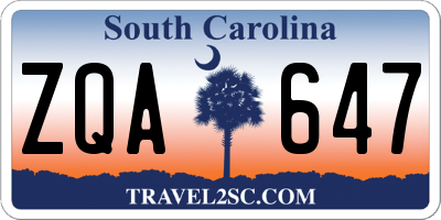 SC license plate ZQA647