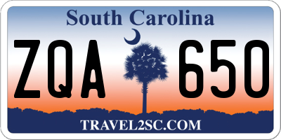SC license plate ZQA650