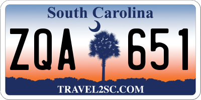 SC license plate ZQA651