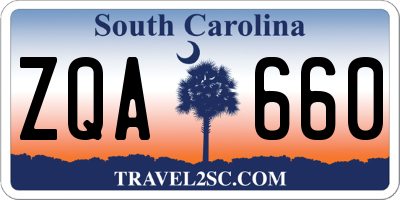 SC license plate ZQA660