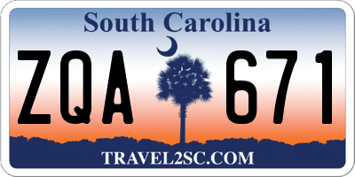 SC license plate ZQA671