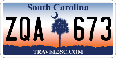 SC license plate ZQA673