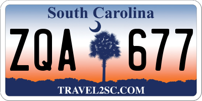 SC license plate ZQA677