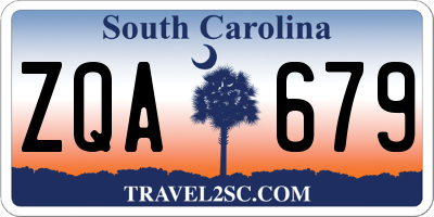 SC license plate ZQA679