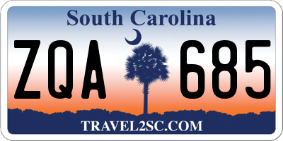 SC license plate ZQA685