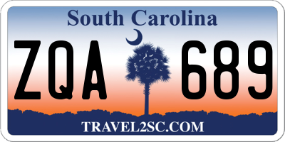 SC license plate ZQA689