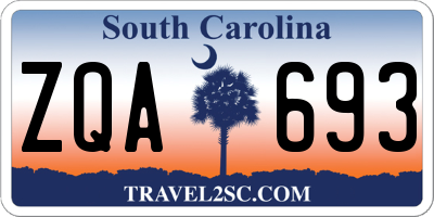 SC license plate ZQA693