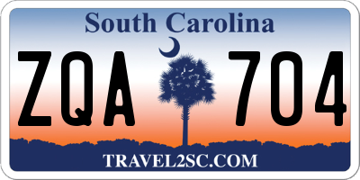 SC license plate ZQA704