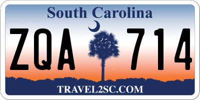 SC license plate ZQA714