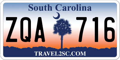 SC license plate ZQA716