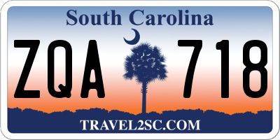 SC license plate ZQA718
