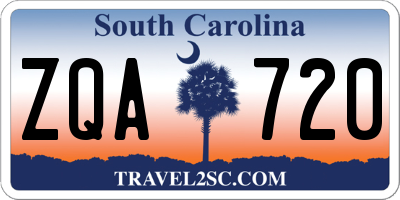 SC license plate ZQA720