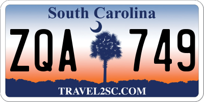 SC license plate ZQA749