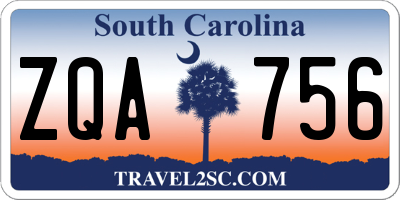 SC license plate ZQA756