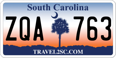 SC license plate ZQA763