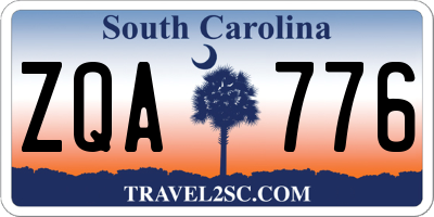 SC license plate ZQA776
