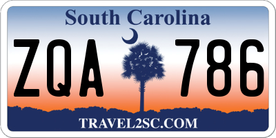 SC license plate ZQA786